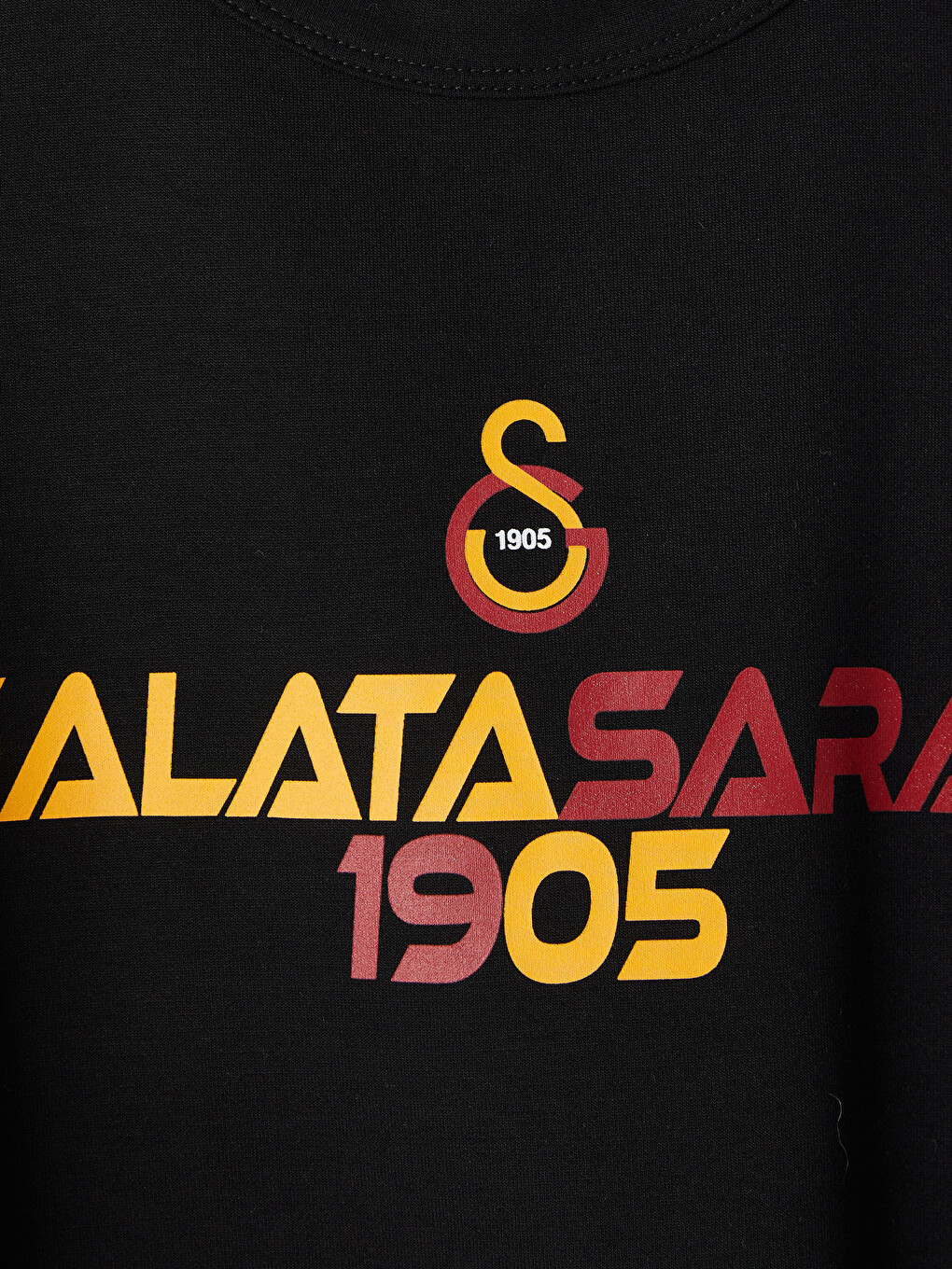 Siyah Galatasaray Baskılı Erkek Çocuk Soft Touch Tişört-1