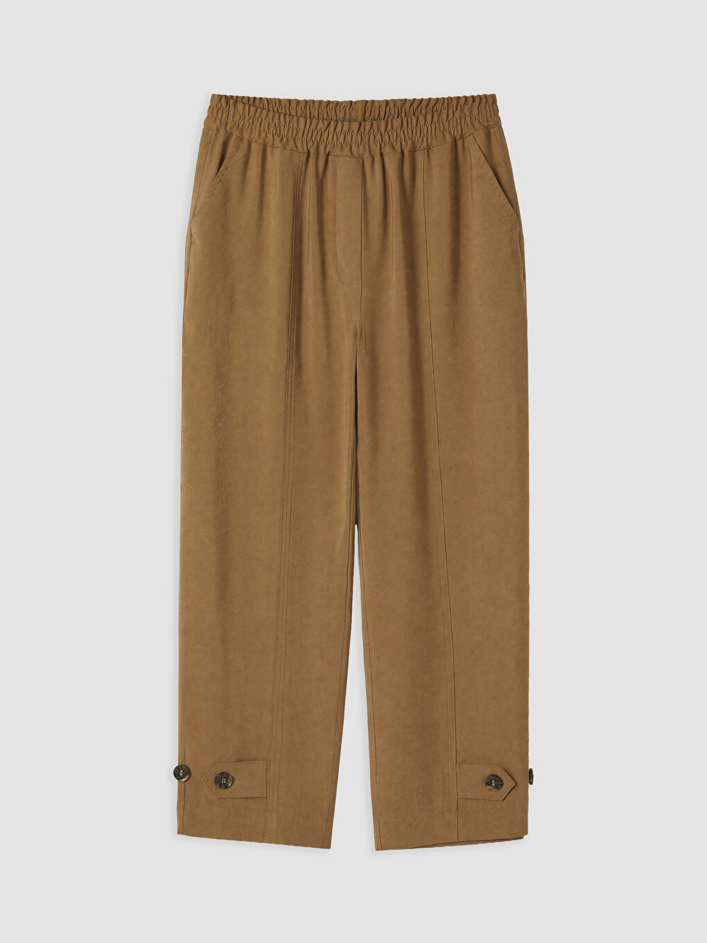 Haki Beli Lastikli Modal Karışımlı Kadın Pantolon