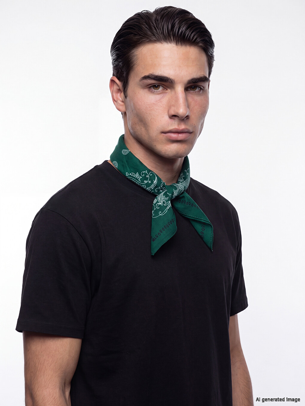Yeşil Desenli Erkek Bandana