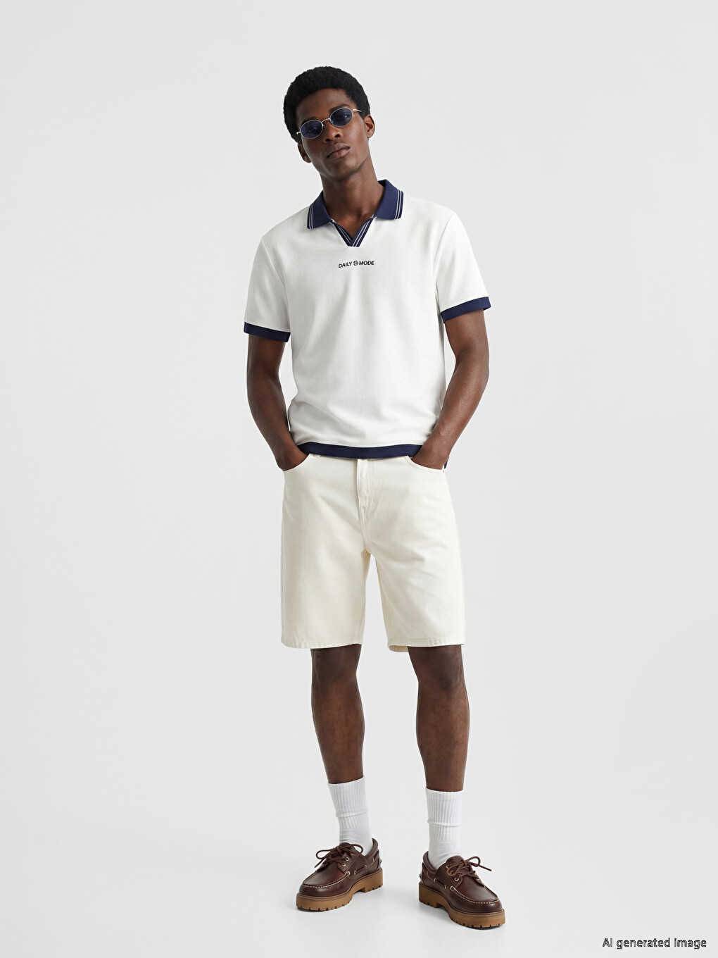 Polo Collar Embroidered Men's T-Shirt-1