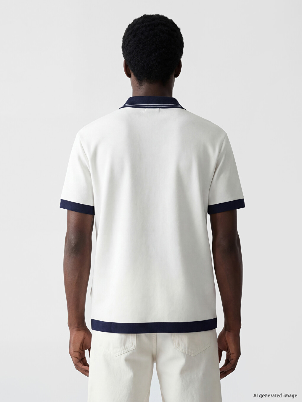 Polo Collar Embroidered Men's T-Shirt-3