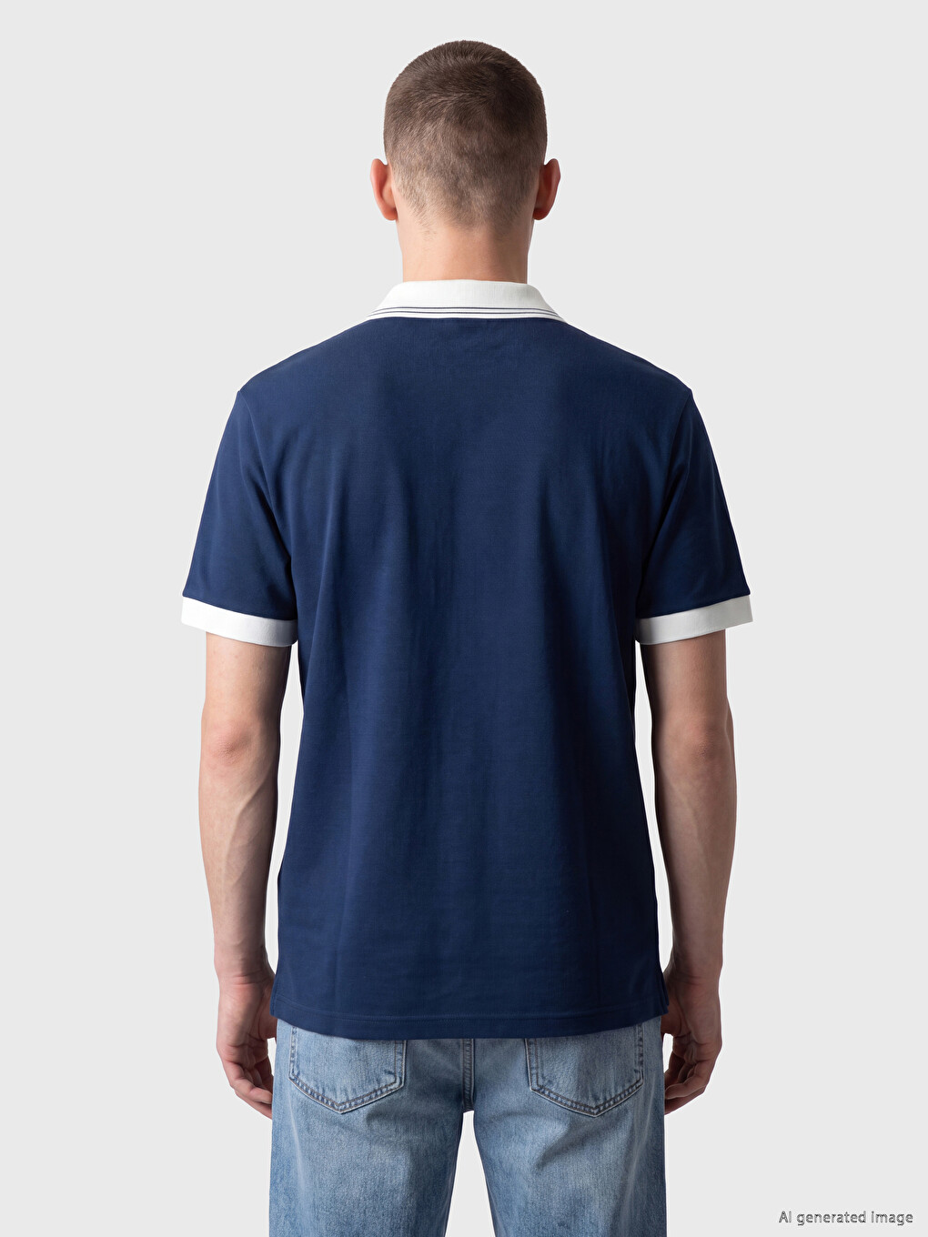 T-shirt Me Jakë Polo I Qëndisur Për Burra-3