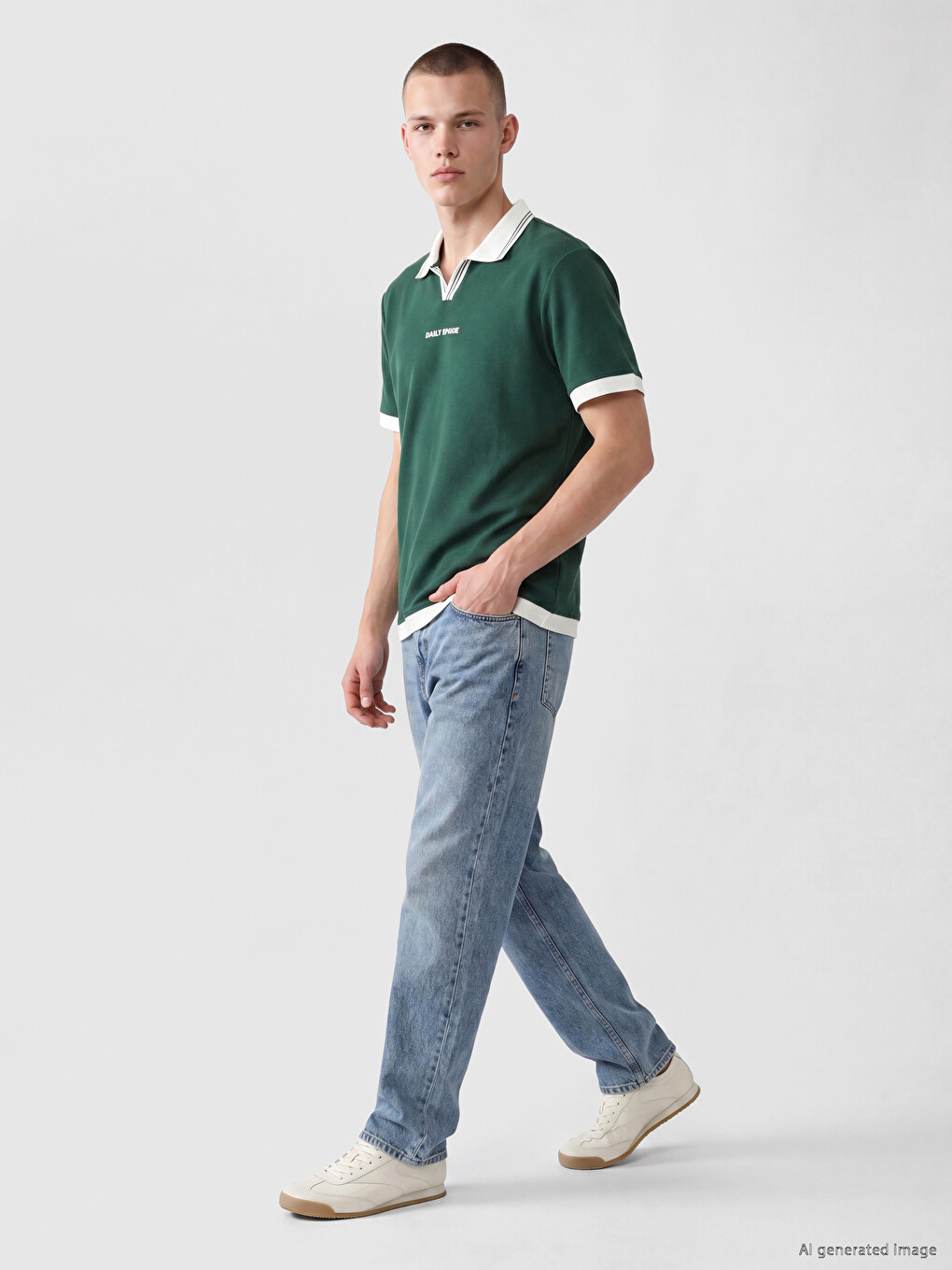 Polo Collar Embroidered Men's T-Shirt-1