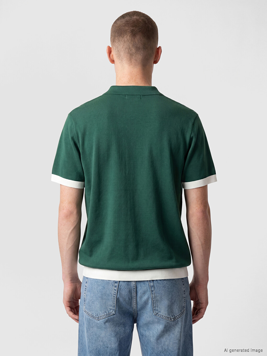 Polo Collar Embroidered Men's T-Shirt-3