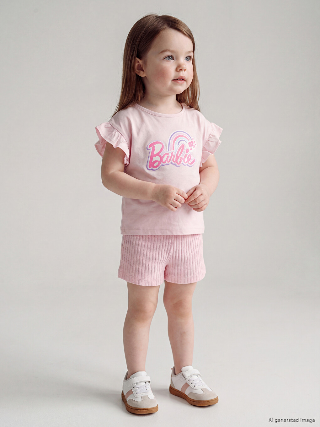 Barbie Baskılı Kız Bebek Takım