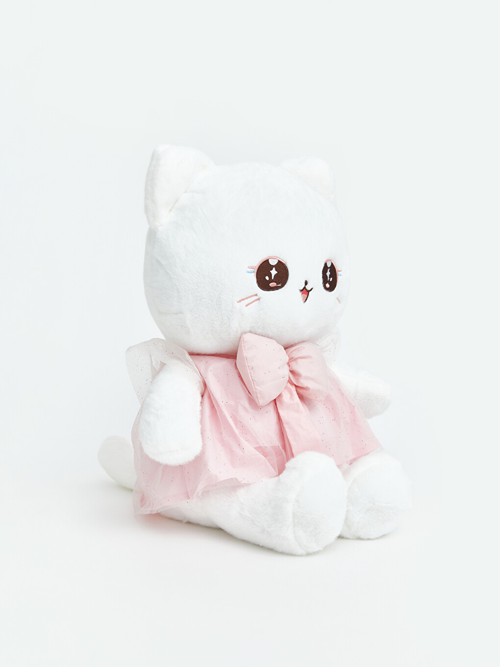Bow Dressed Cat Figure Plush Toy-1