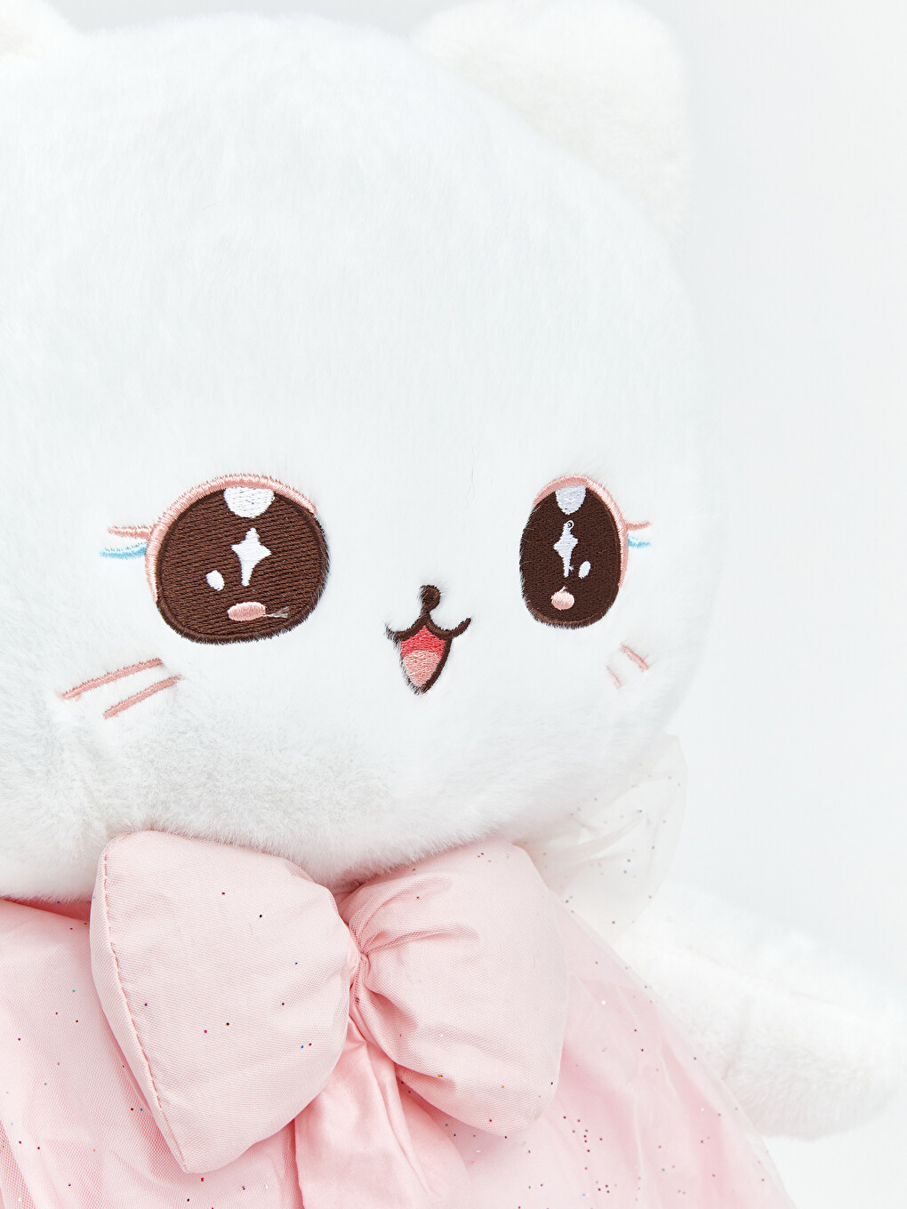 Bow Dressed Cat Figure Plush Toy-3