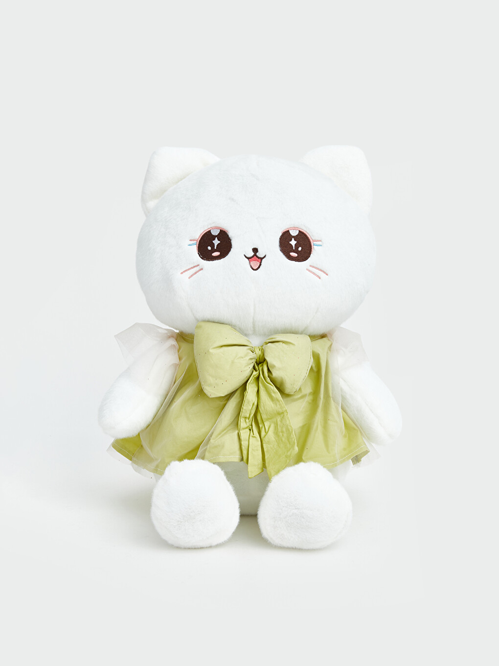 Bow Dressed Cat Figure Plush Toy-4