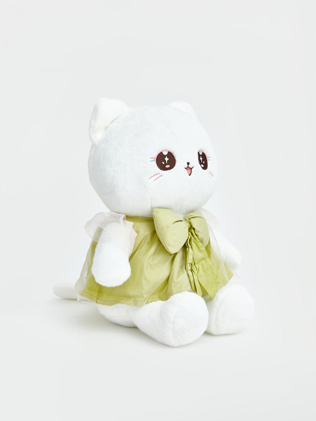 Bow Dressed Cat Figure Plush Toy-5