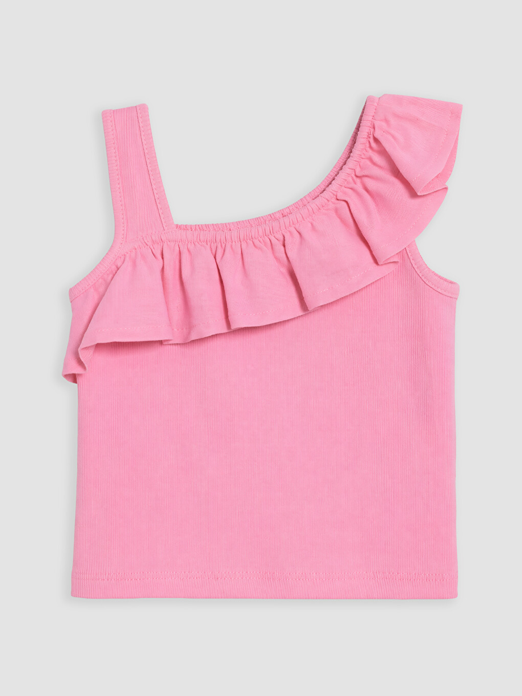 Pembe Tek Omuz Volanlı Kız Çocuk Atlet