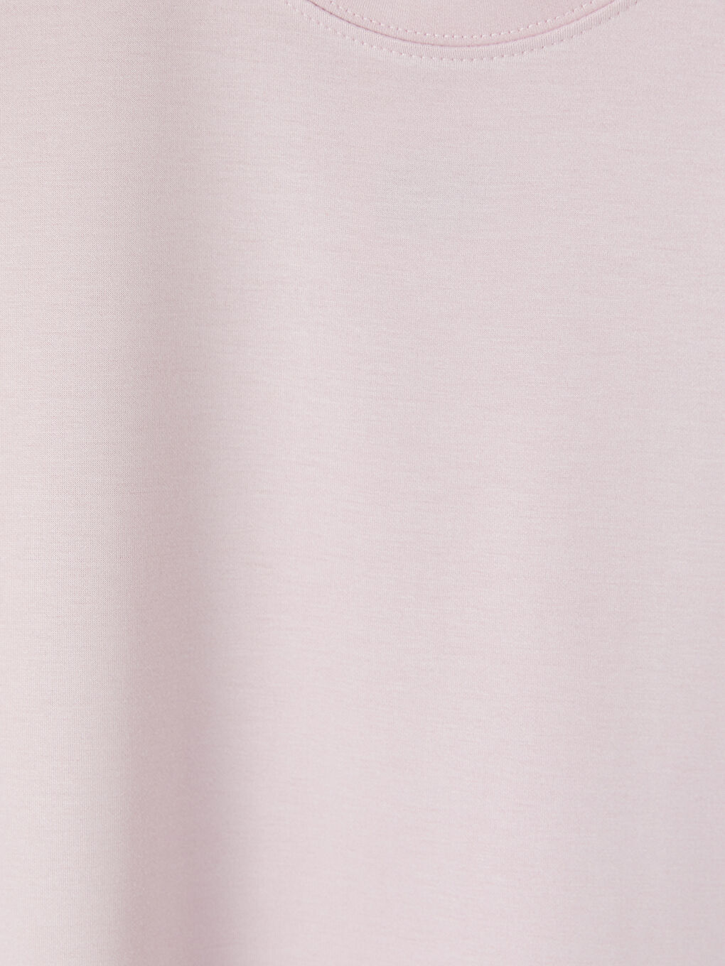 Pembe Bisiklet Yaka Oversize Kadın Tişört-6