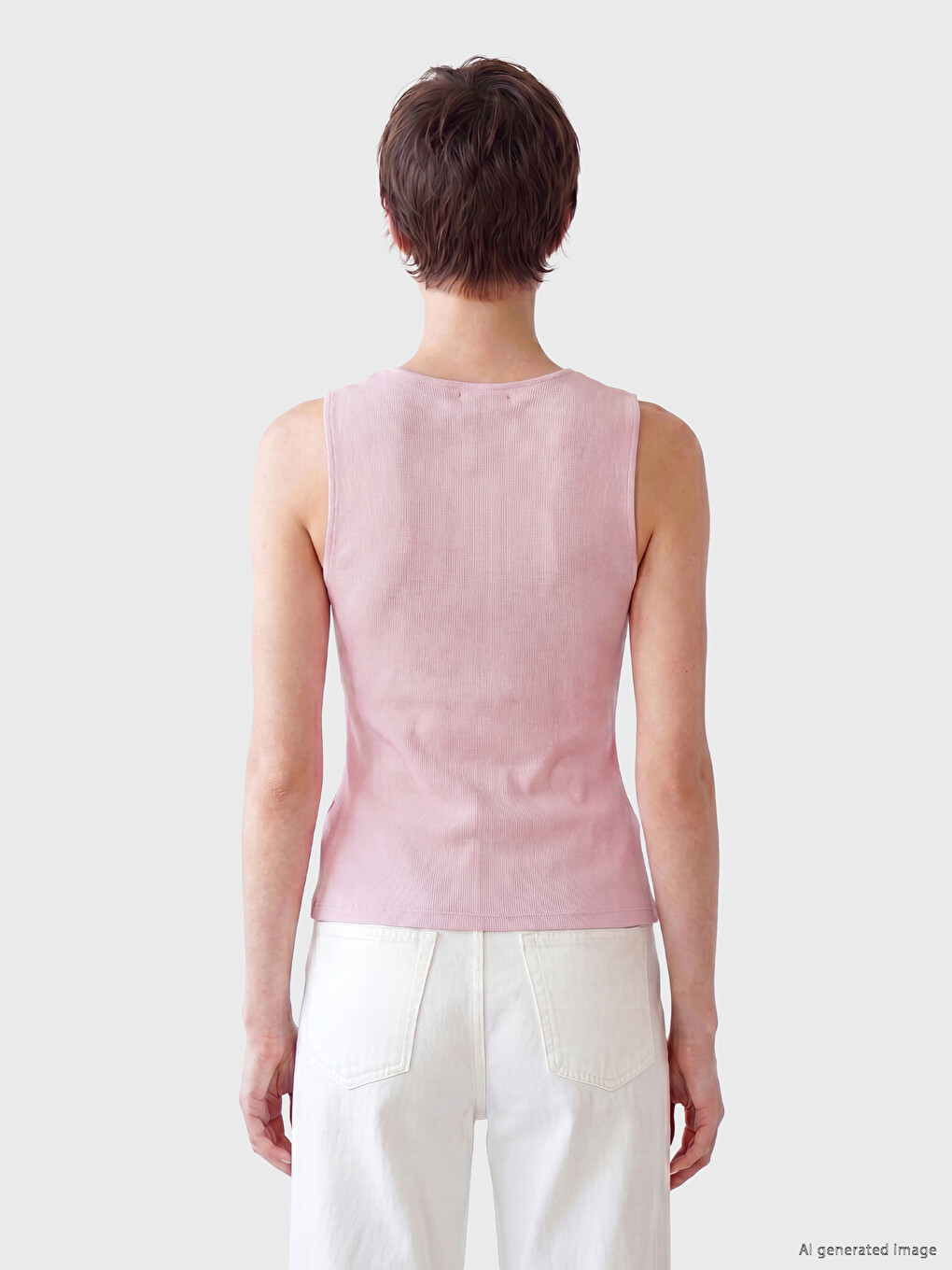 Pembe Bisiklet Yaka Asimetrik Kesim Bluz-3
