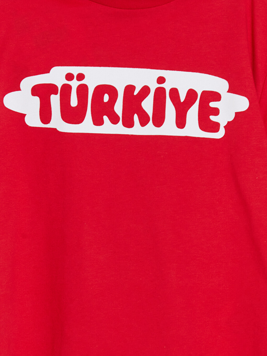 Kırmızı Bisiklet Yaka Baskılı Erkek Bebek Tişört-1