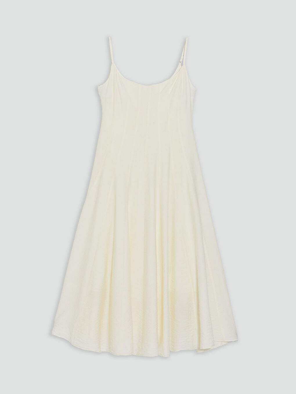 Sarı Kare Yaka İp Askılı Elbise-4