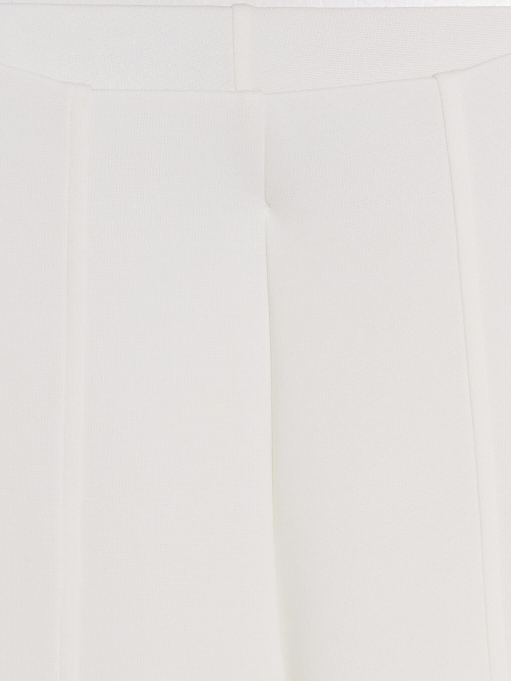 Beyaz Beli Lastikli Soft Touch Kadın Pantolon-1