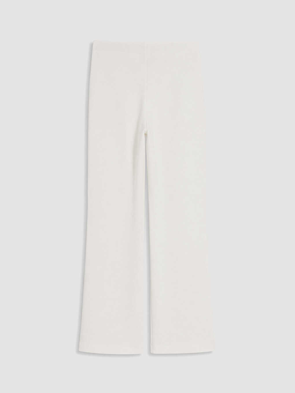 Beyaz Beli Lastikli Soft Touch Kadın Pantolon-2