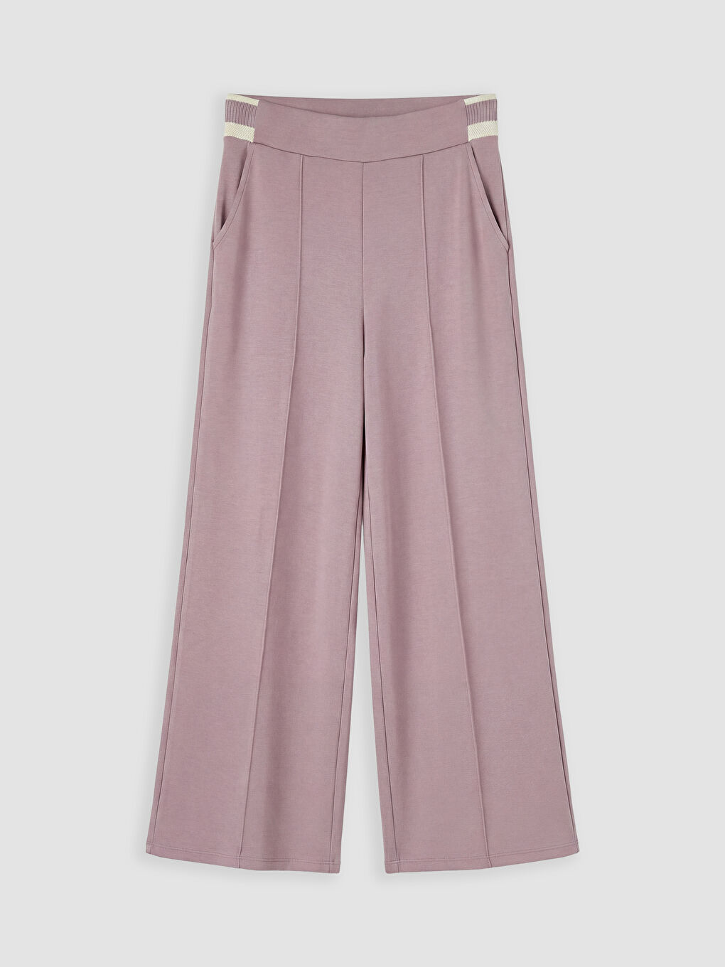 Pembe Beli Lastikli Soft Touch Kadın Eşofman Altı
