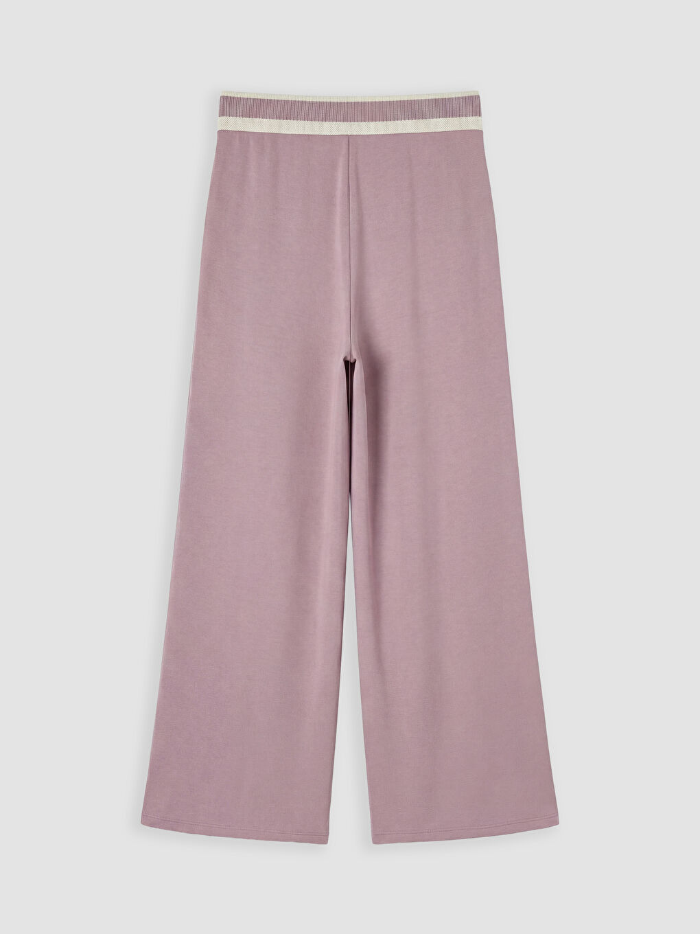 Pembe Beli Lastikli Soft Touch Kadın Eşofman Altı-1