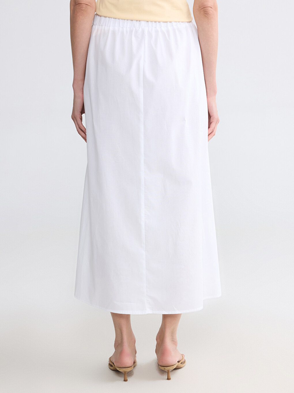 Elastic Waist A-Line Skirt-4