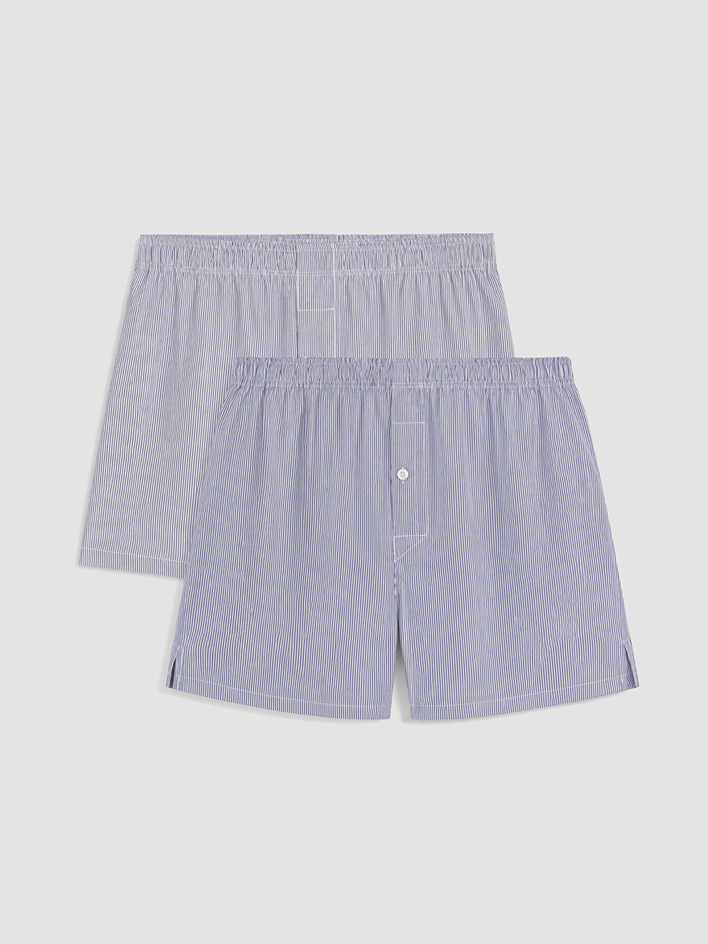 Lacivert Relax Fit Çizgili Erkek Boxer 2'li