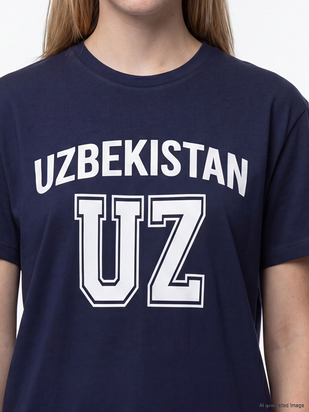 Ženska majica sa okruglim izrezom i printom Uzbekistan-2