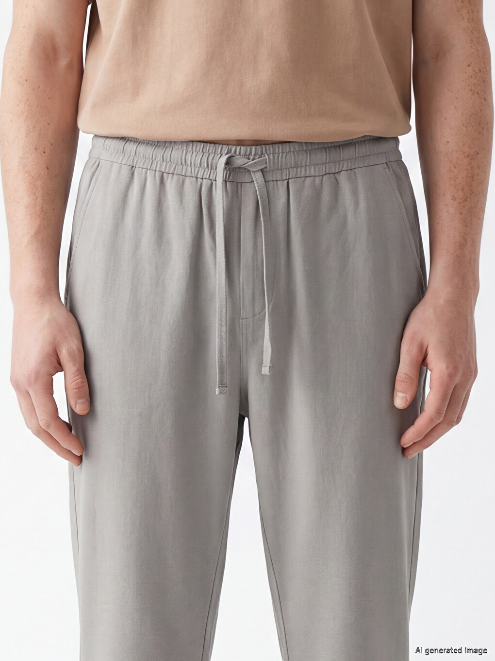 Relaxed Fit Linen-look Men's Trousers-2
