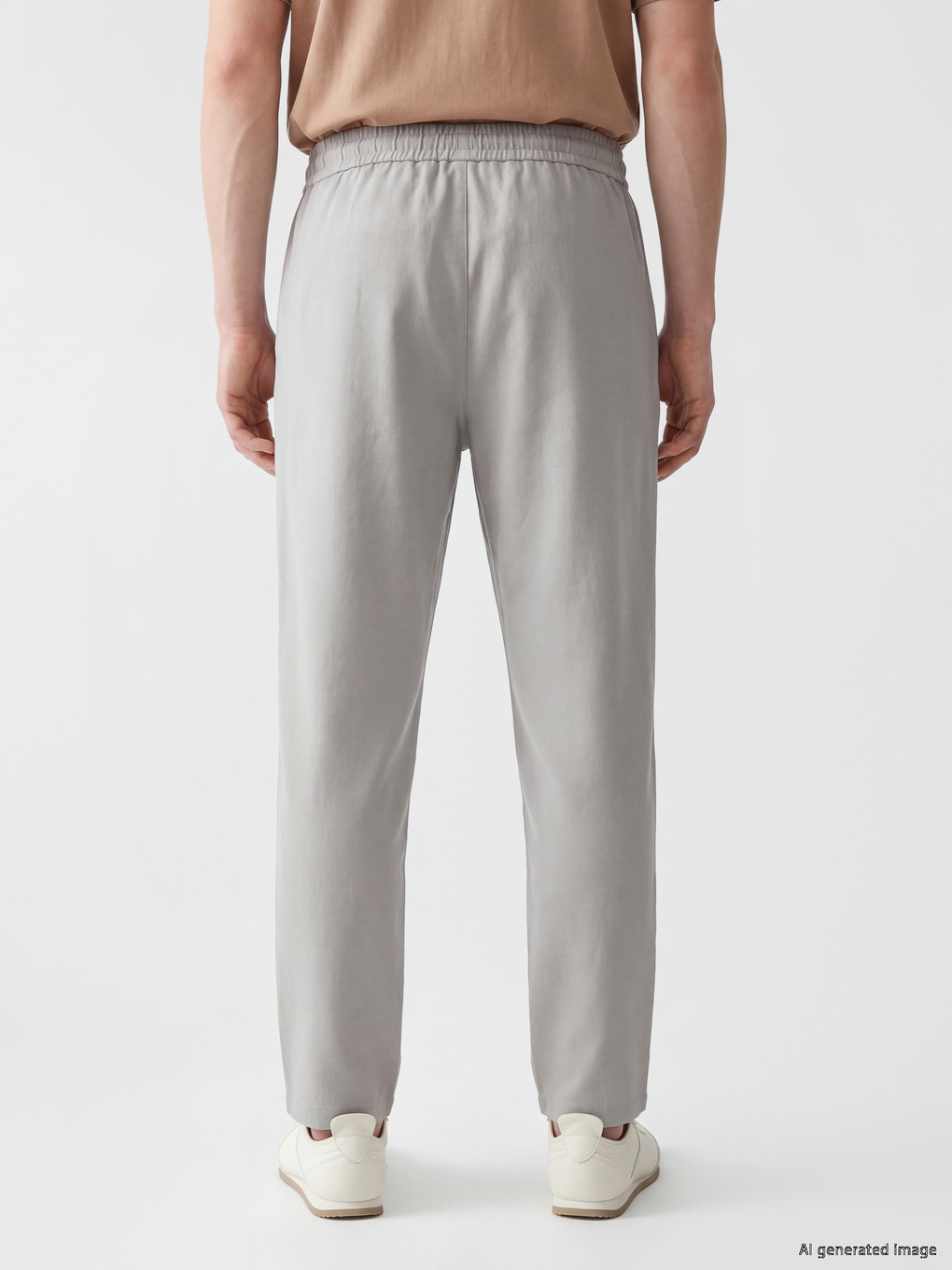 Relaxed Fit Linen-look Men's Trousers-3