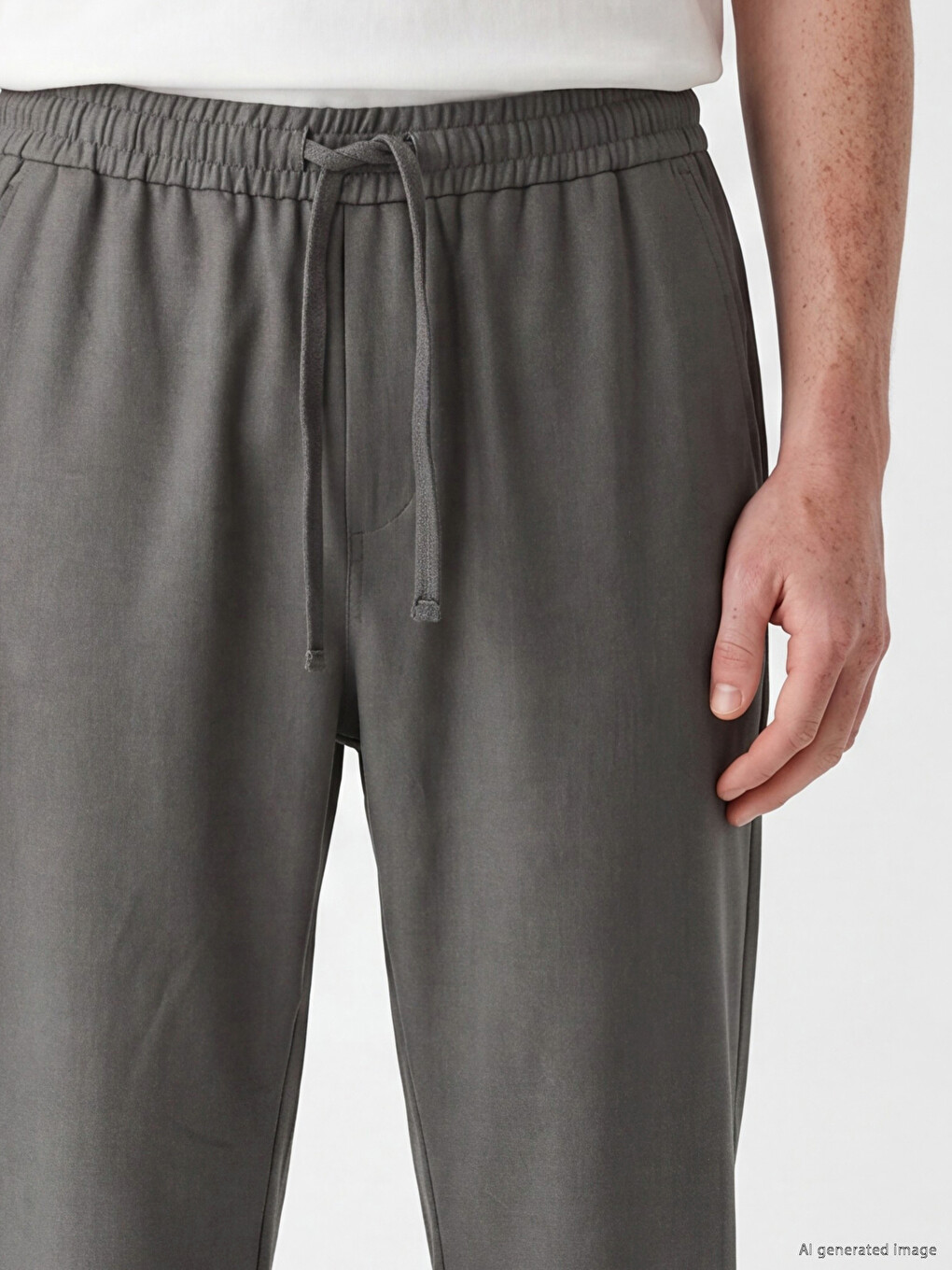 Relaxed Fit Linen-look Men's Trousers-2