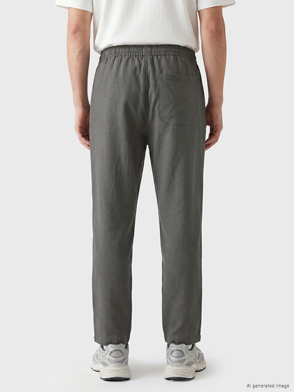 Relaxed Fit Linen-look Men's Trousers-3