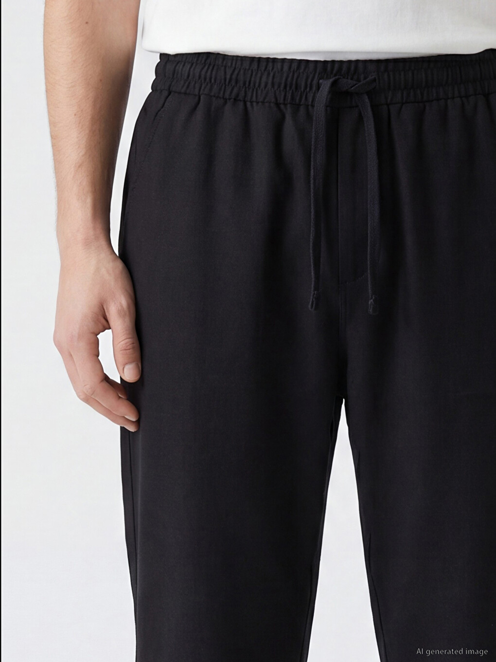 Relaxed Fit Linen-look Men's Trousers-2