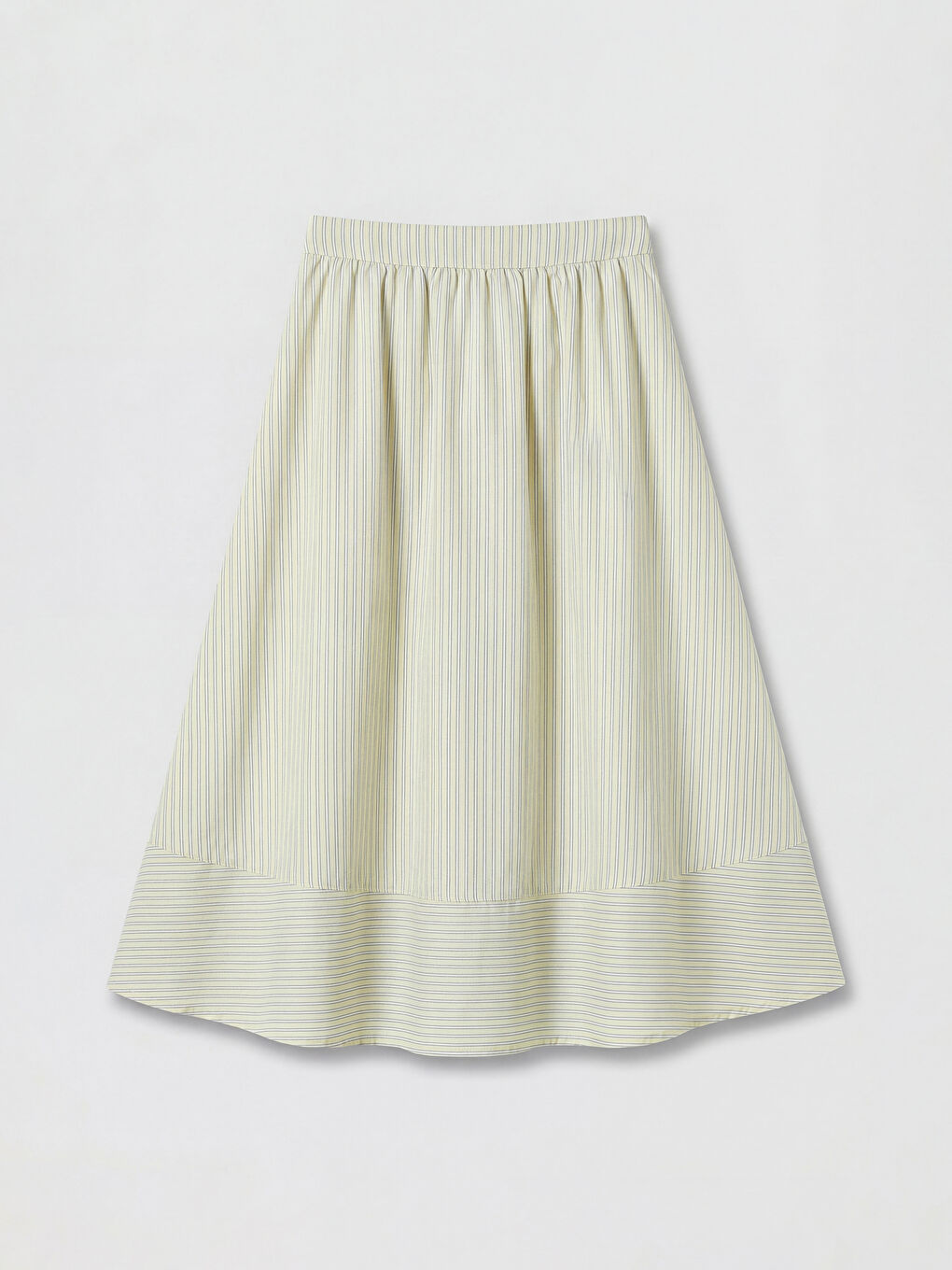 Sarı Beli Lastikli Çiçekli Kloş Etek-1