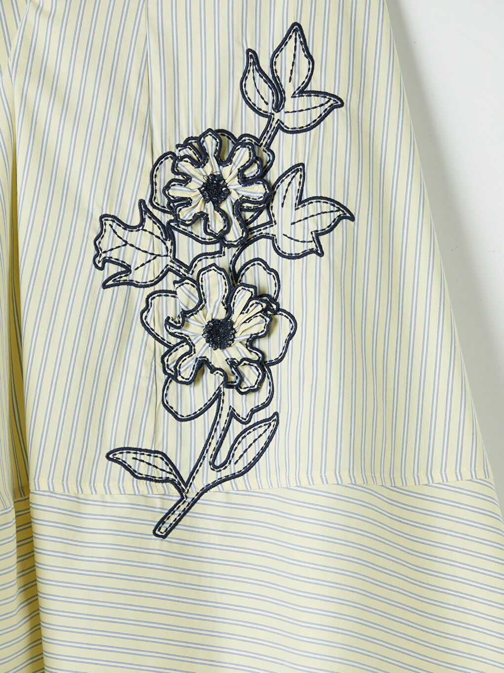 Sarı Beli Lastikli Çiçekli Kloş Etek-2