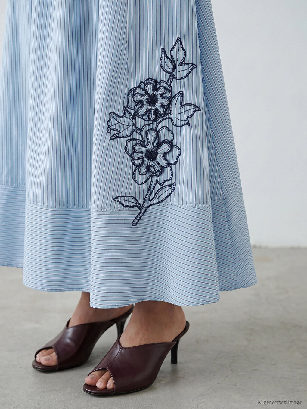 Elastic Waist Floral Flared Skirt-2