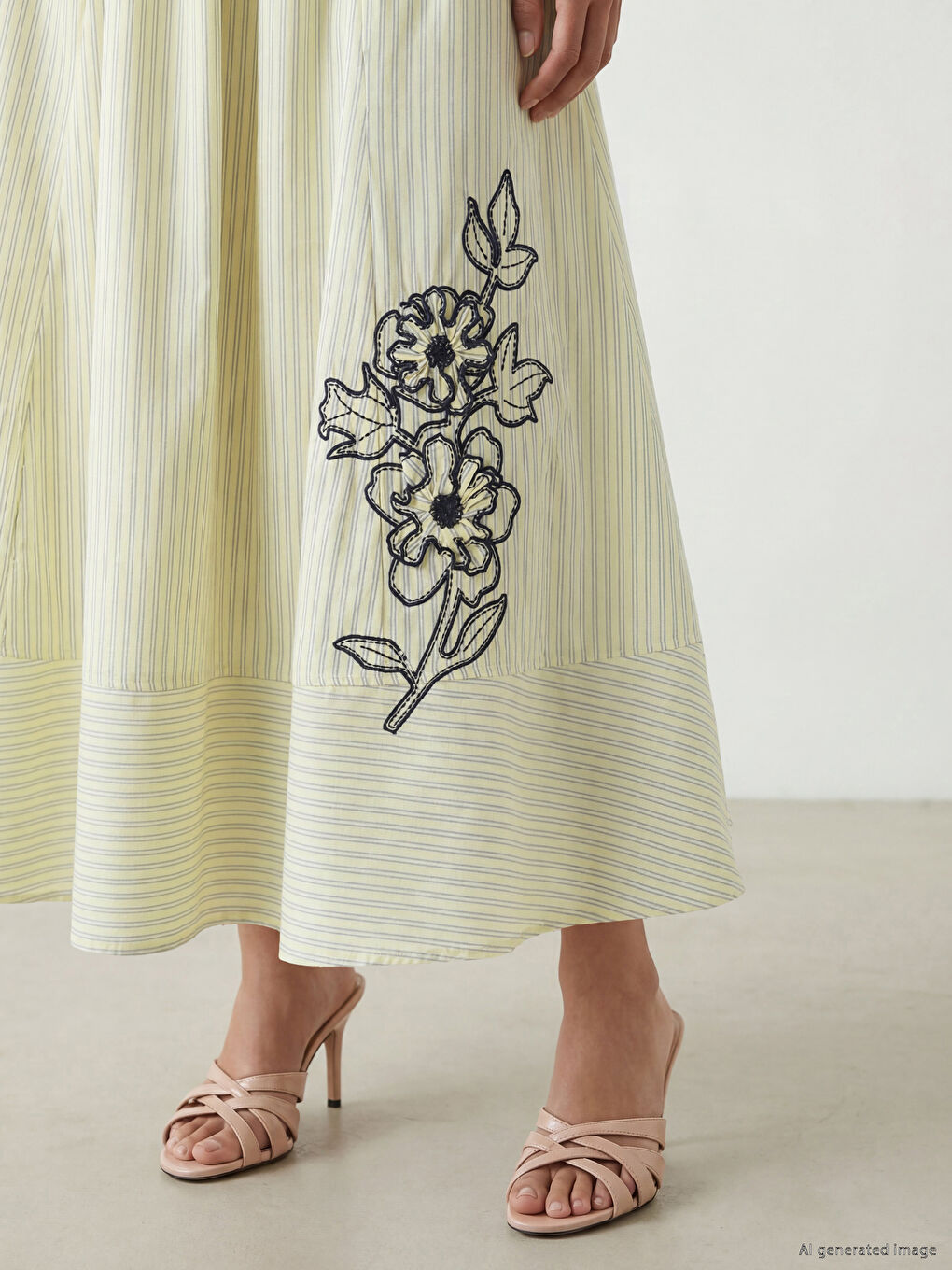 Elastic Waist Floral Flared Skirt-2