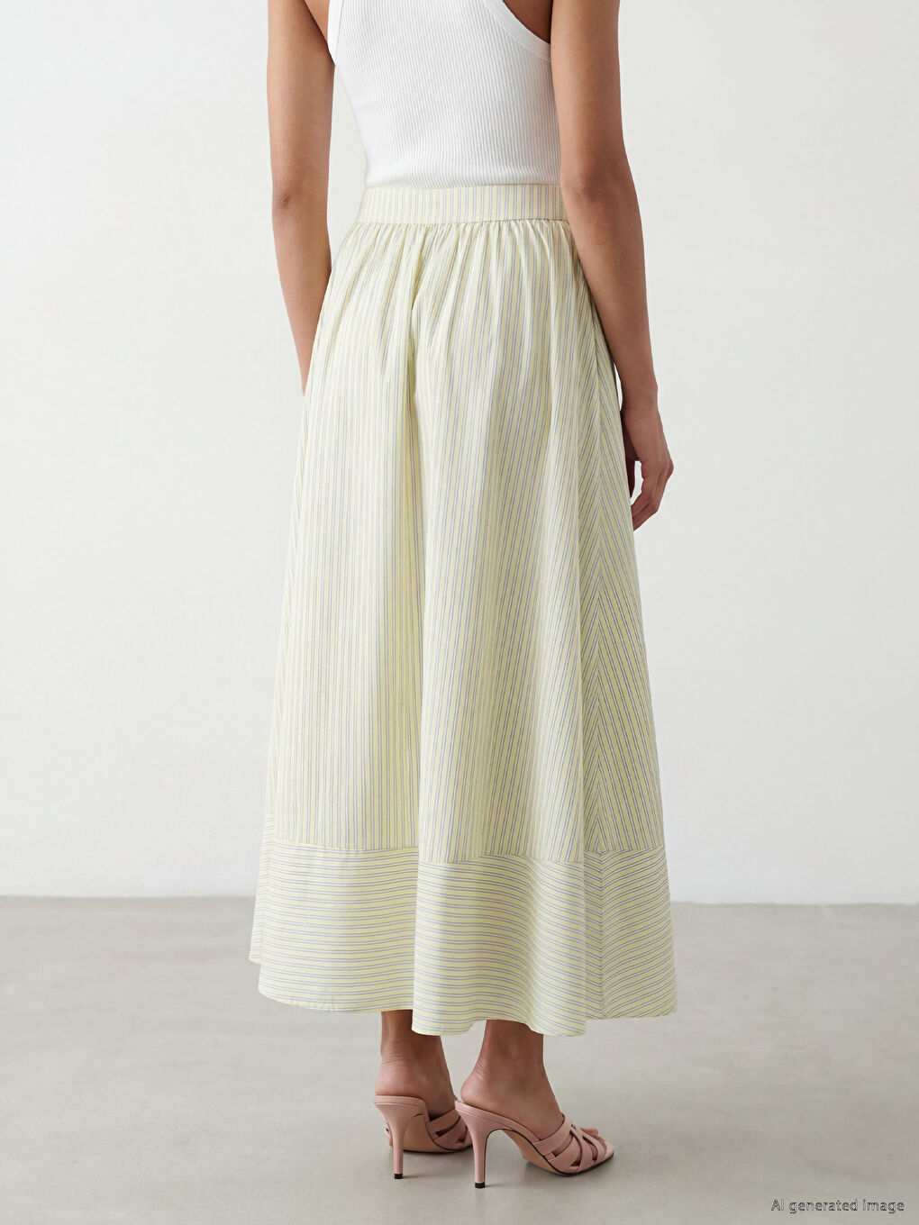 Elastic Waist Floral Flared Skirt-3