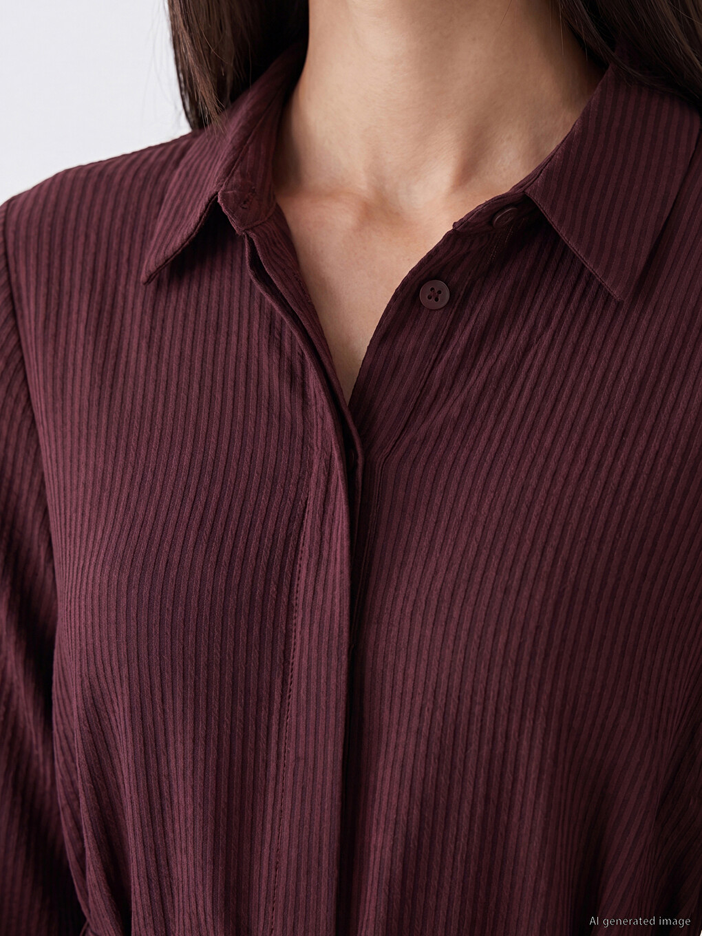 Striped Sash Shirt Dress-2