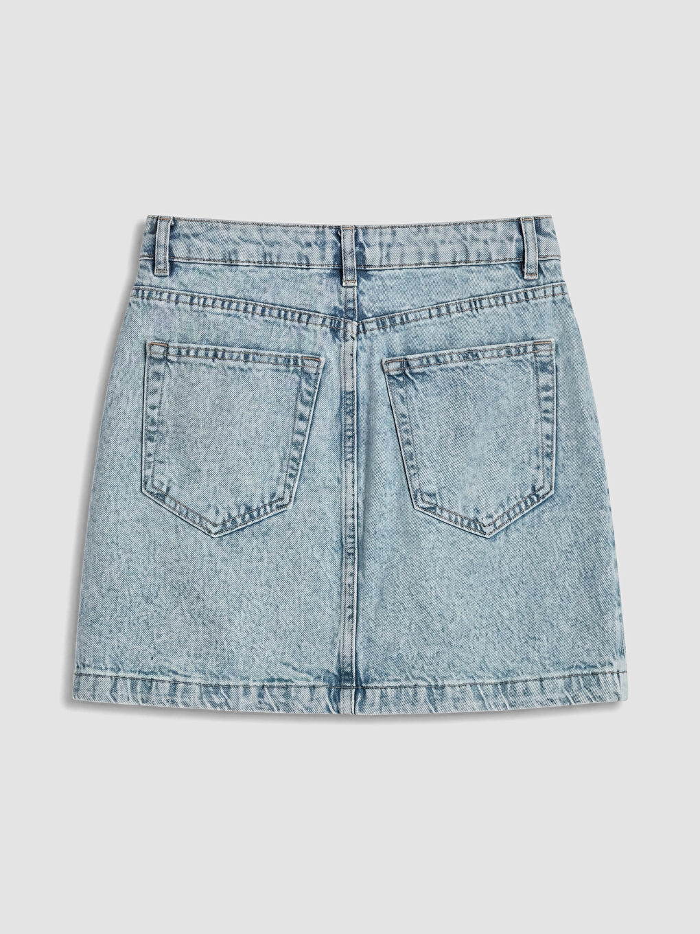 İndigo Regular Fit Mini Jean Etek-2