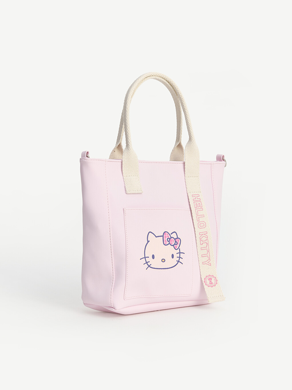 Pembe Hello Kitty Baskılı Kız Çocuk Omuz Çantası-1