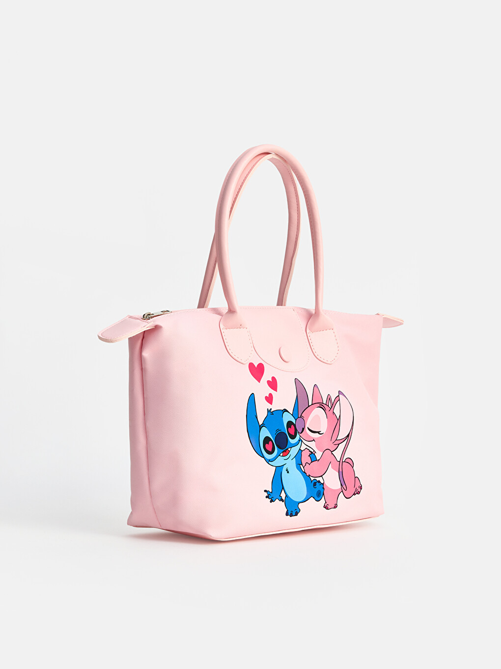 Pembe Lilo & Stitch Baskılı Kız Çocuk Omuz Çantası-1