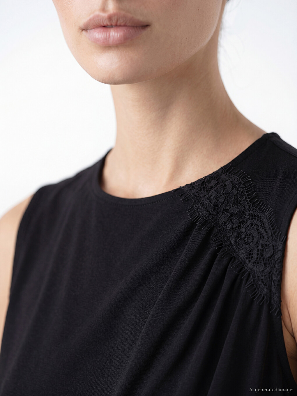 Lace Detailed Ruched Blouse-2