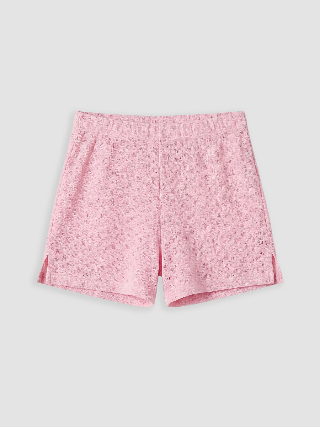 Pembe Beli Lastikli Kadın Plaj Şortu