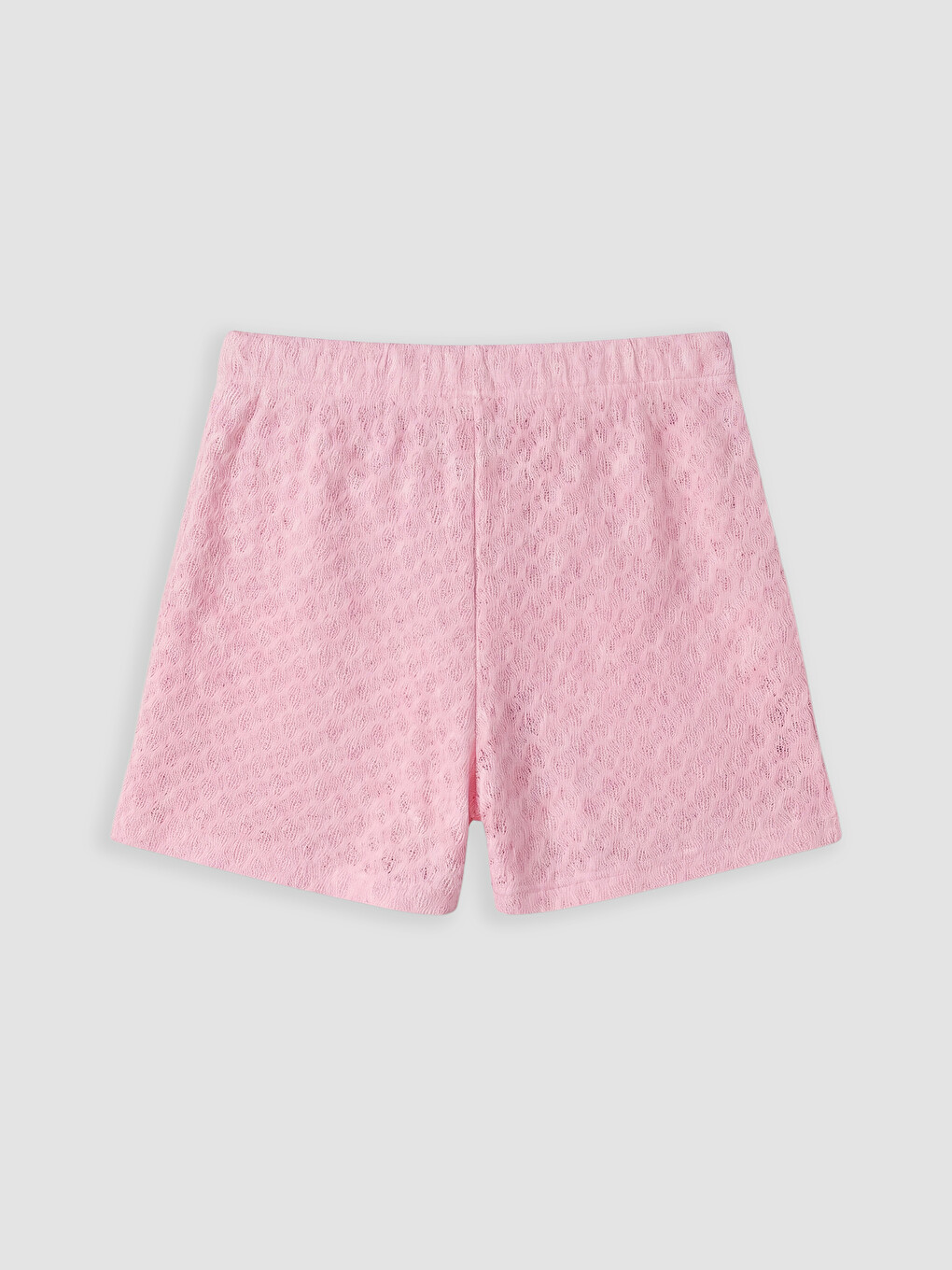 Pembe Beli Lastikli Kadın Plaj Şortu-1