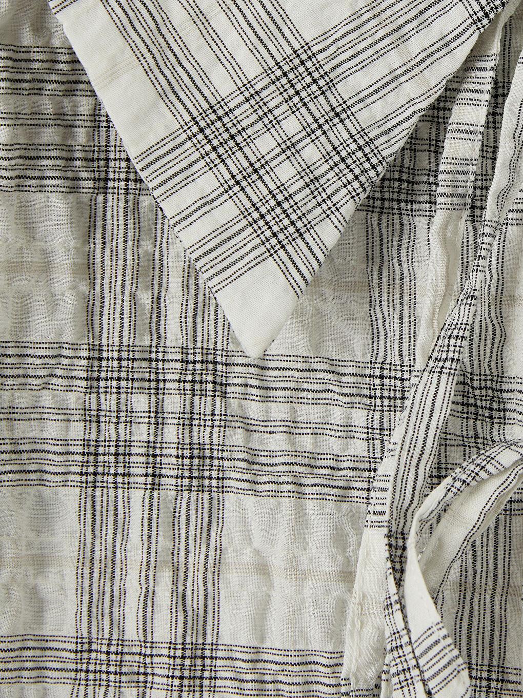 Ekru Bebe Yaka Ekose Bluz-6