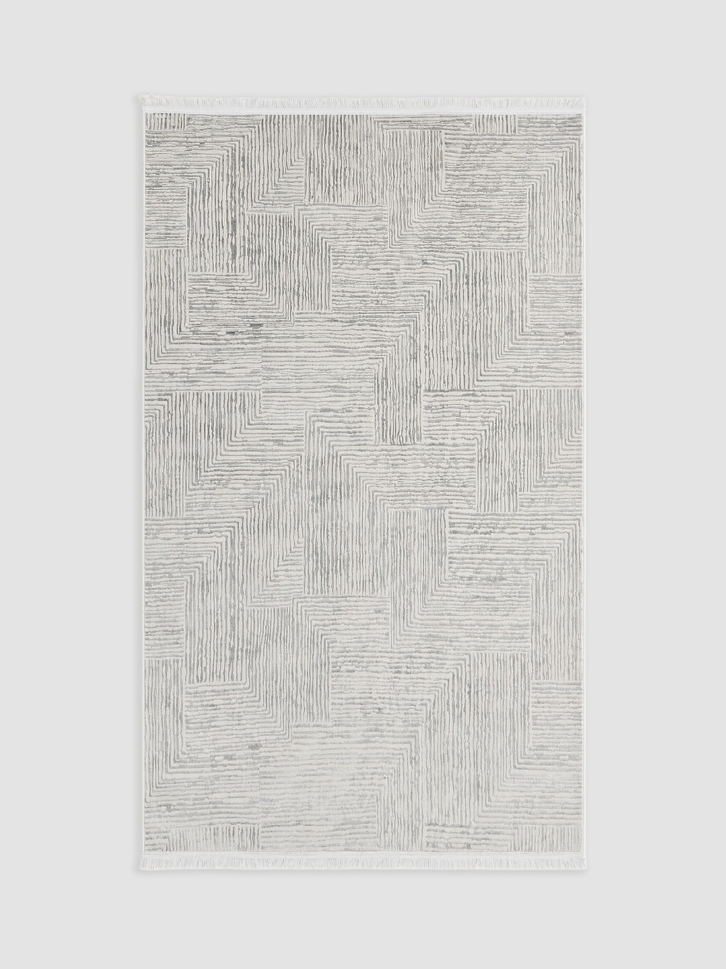 Geometrik Desenli Dikdörtgen Püsküllü Halı 120x180 Cm