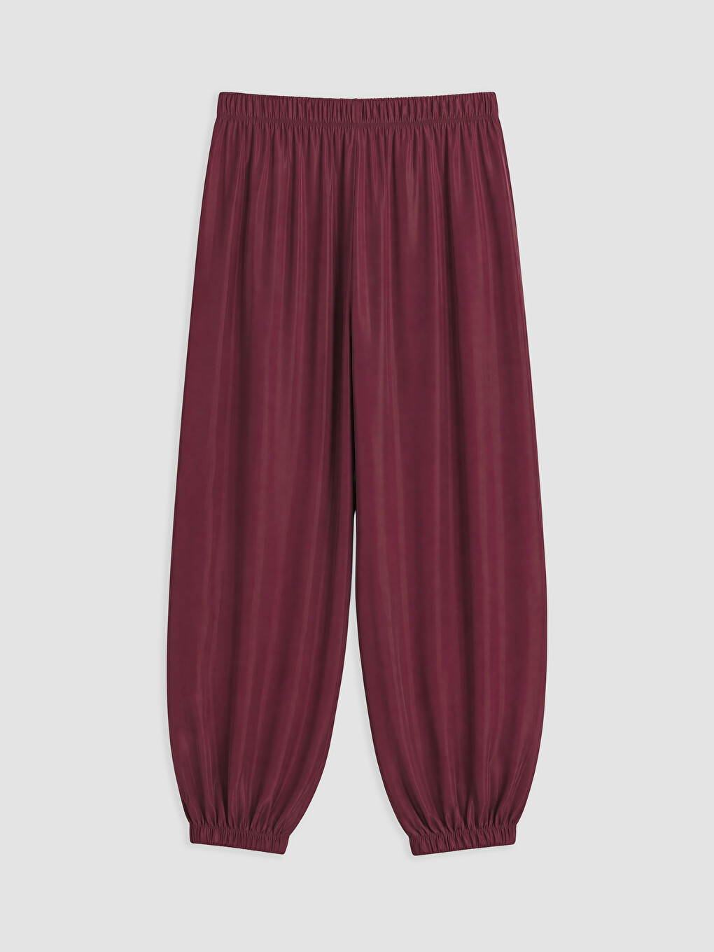 Bordo Beli Lastikli Kadın Jogger Pantolon-5