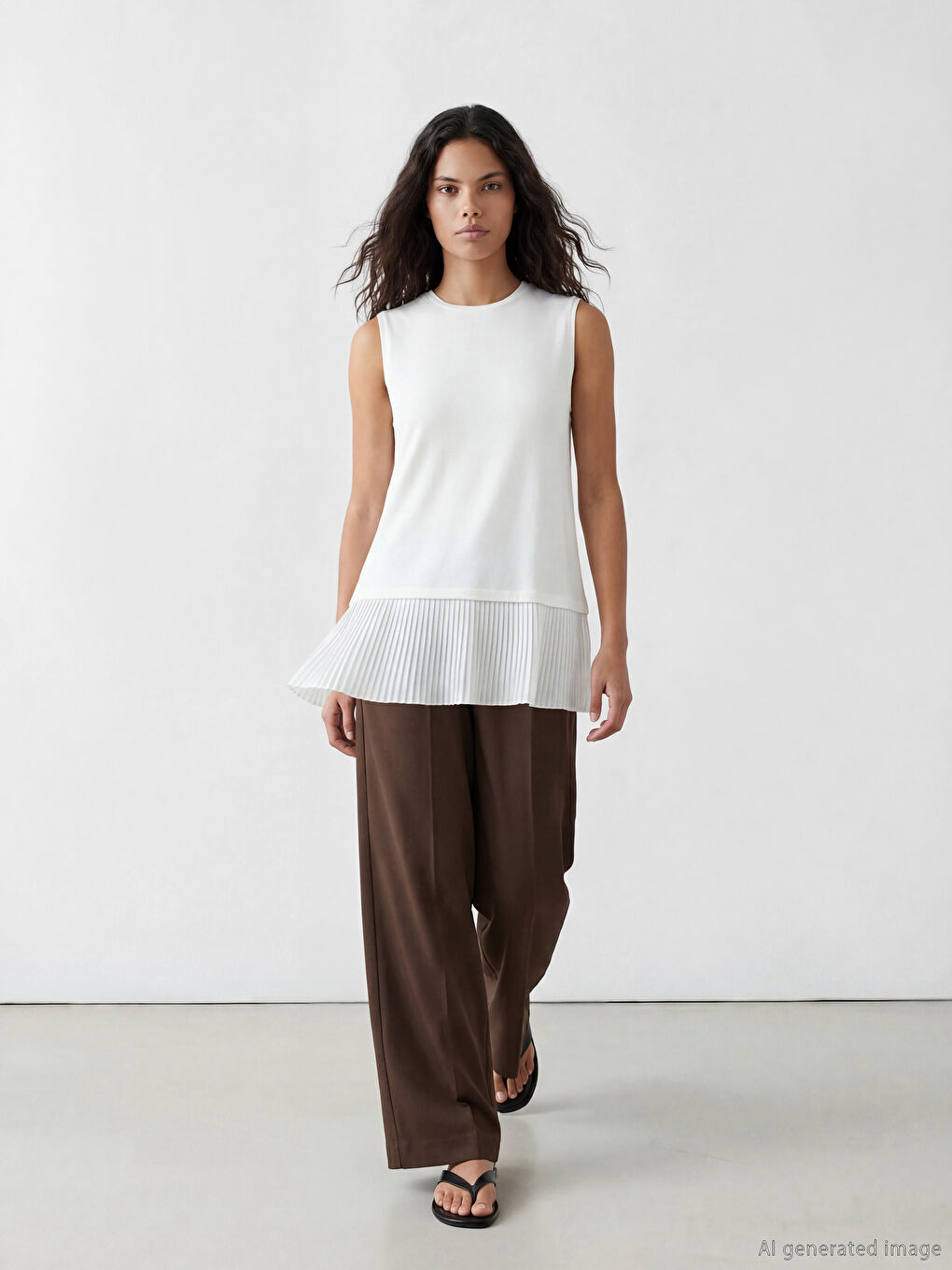 Beyaz Bisiklet Yaka Pileli Bluz-1