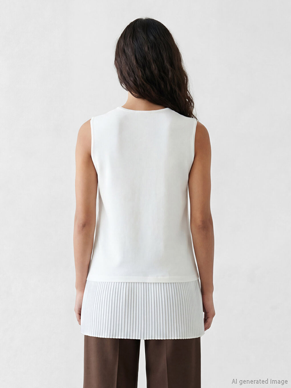 Beyaz Bisiklet Yaka Pileli Bluz-2