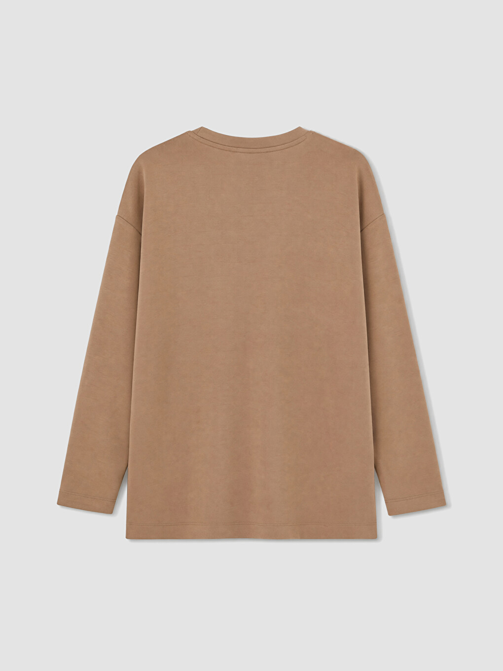 Kahverengi Çiçekli Oversize Soft Touch Kadın Tunik-3