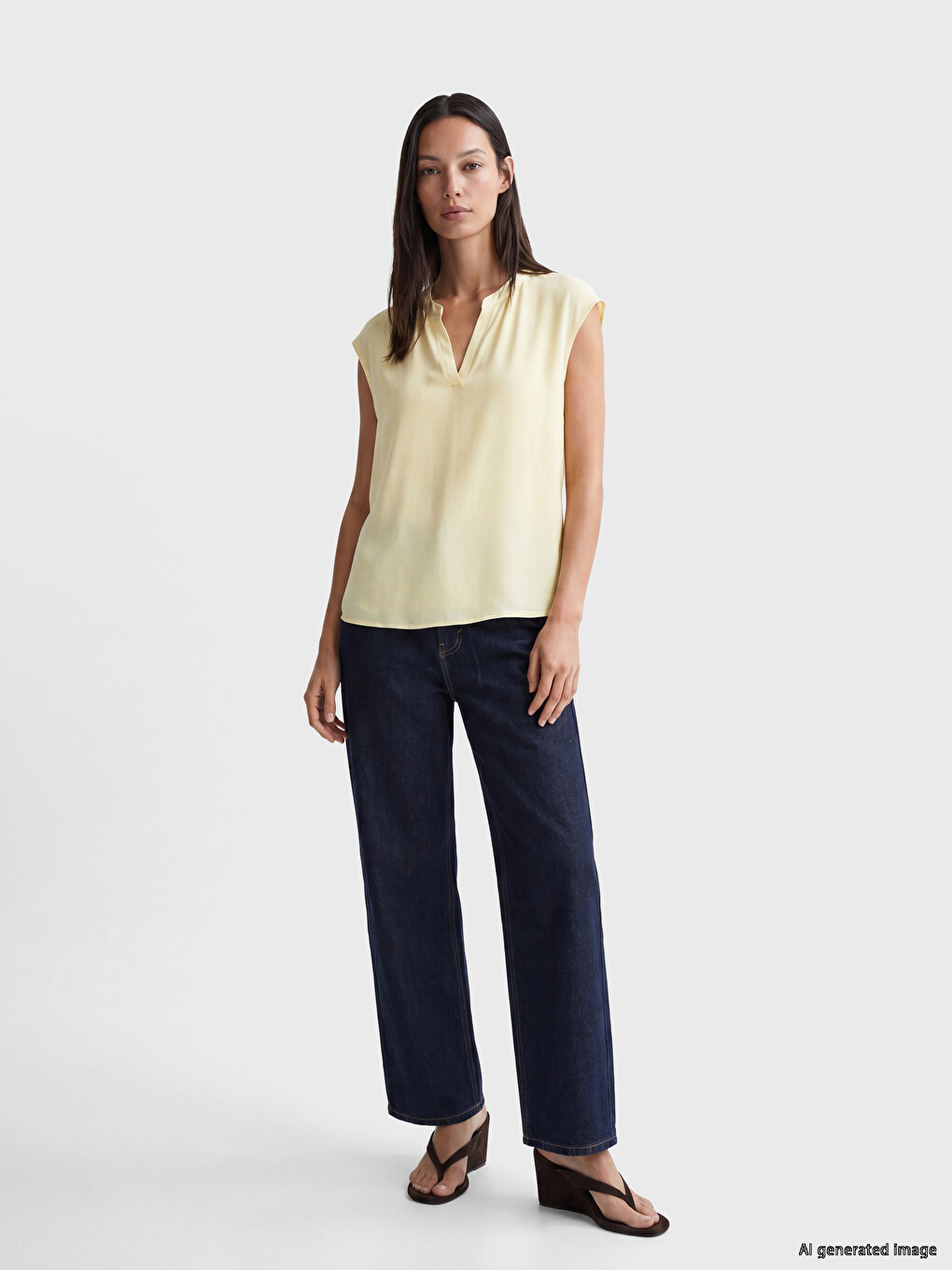 Notch Neck Women's T-shirt-1