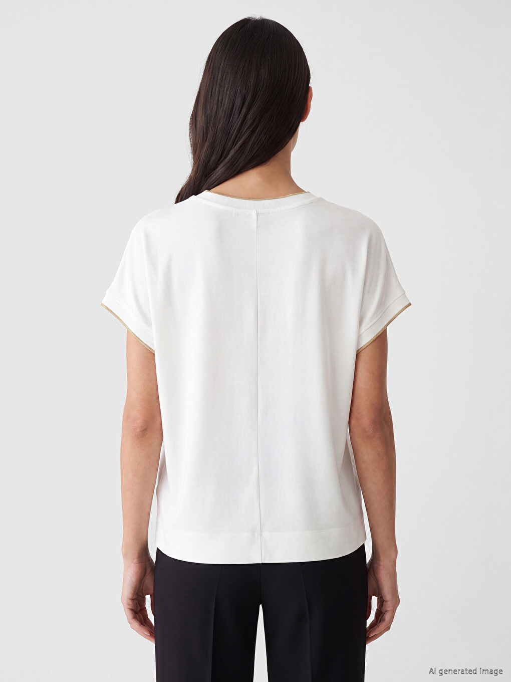 Tricou De Femei Supradimensionat Cu Decolteu În V-3